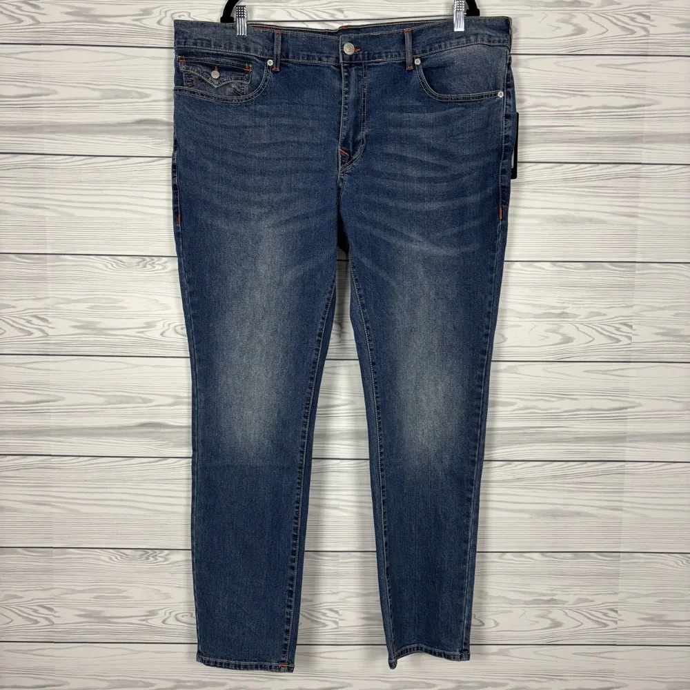 True Religion Geno Relaxed Slim Flap Jeans Size 42X32 NWT